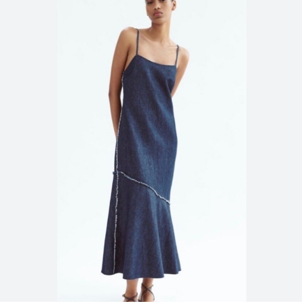 Zara Denim Midi Dress size M